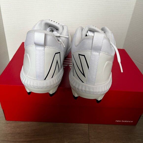 New Balance Men's PL4040W6 4040 V6 Molded Low Baseball Cleats WHITE NWT - Picture 4 of 6